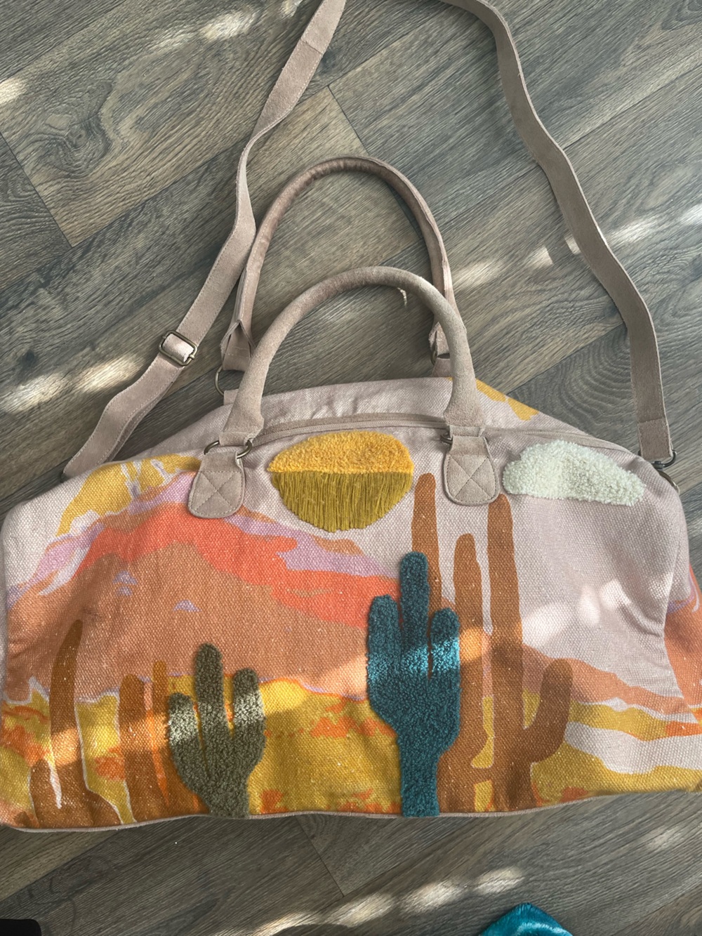 RARE Free People New Horizons Weekender – Cactus Print - Picture 9 of 15